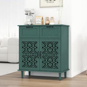 Dark Green MDF 31.5 in. W Sideboard with 2 Drawers and 2 Doors