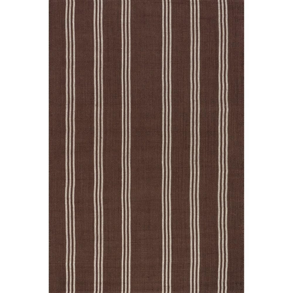 Handmade Dark Brown Wool Striped 10' x 14' Area Rug