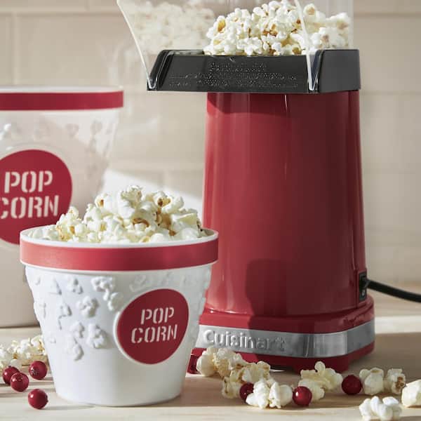 Hutzler Plastic Popcorn Bucket and Popcorn Bowls in Red with