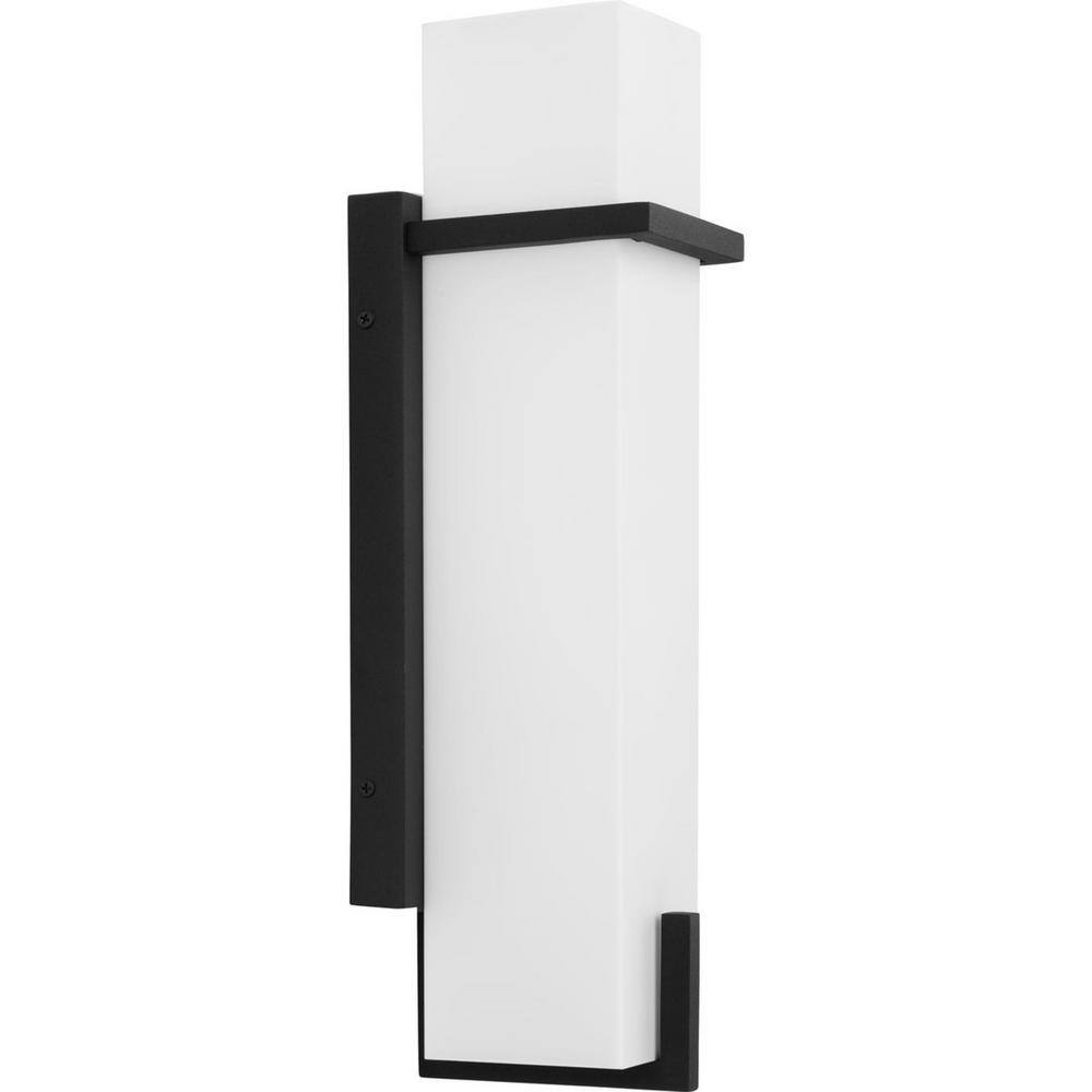 Black Modern Medium Outdoor Wall Lantern with Acrylic Shade