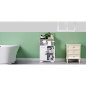 Accent Storage Organizer White 31.5 in. Accent Cabinet Office Storage Cabinet with 3 Shelves Removeable Rodod