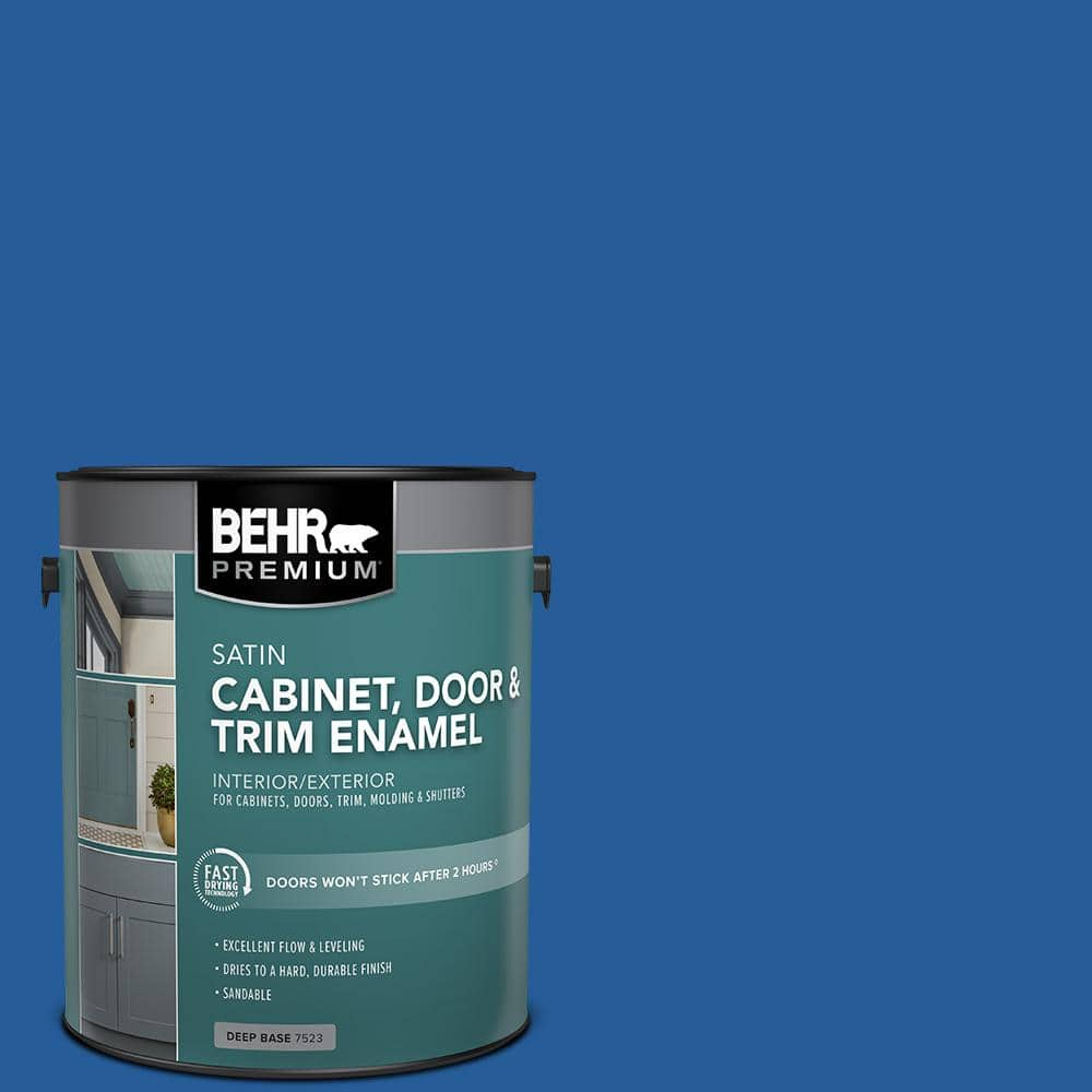 BEHR PREMIUM 1 gal. #P510-7 Beacon Blue Satin Enamel Interior/Exterior ...