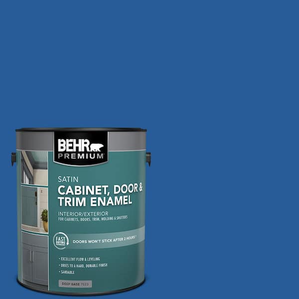 1 gal. #P510-7 Beacon Blue Satin Enamel Interior/Exterior Cabinet, Door & Trim Paint