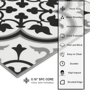 Patterned 9 in. x 9 in. Vinyl Peel and Stick Backsplash Stone Composite Wall and Floor Tile (9.12 sq. ft./Case)