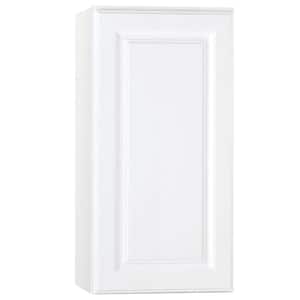 Hampton 15 in. W x 12 in. D x 30 in. H Assembled Wall Kitchen Cabinet in Satin White