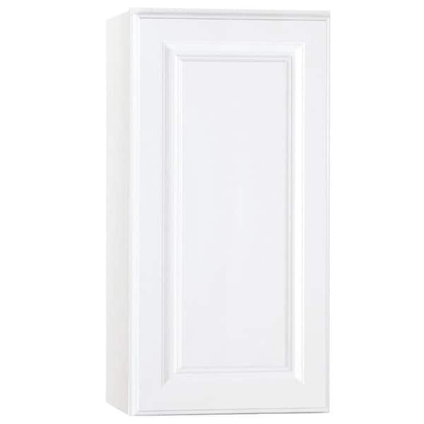 Hampton Bay Hampton 15 in. W x 12 in. D x 30 in. H Assembled Wall Kitchen Cabinet in Satin White