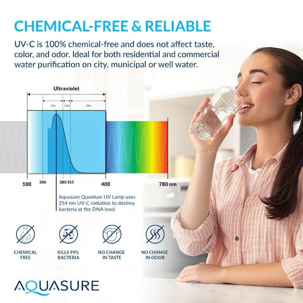 AQUASURE Quantum Series 18 GPM Ultraviolet UV Light Water Filter 