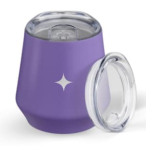 12 oz. Purple Stainless Steel Vacuum Insulated Stemless Wine Tumbler with Lid
