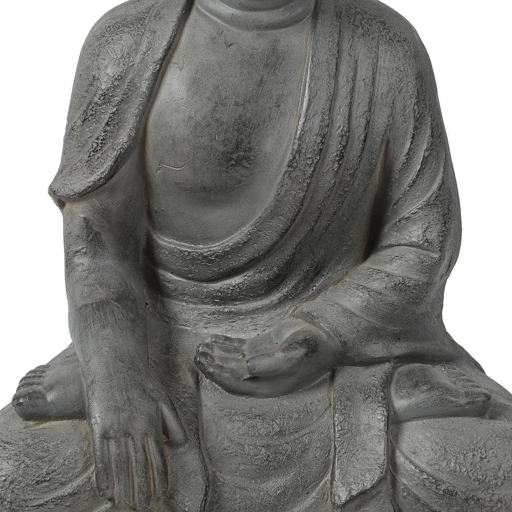 Gray Magnesium Oxide Sitting Buddha Garden Statue