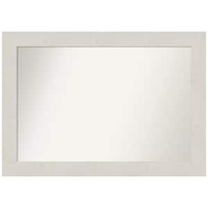Rustic Plank White 41.5 in. W x 29.5 in. H Non-Beveled Bathroom Wall Mirror in Cream, White