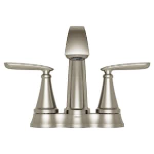 Somerville 4 in. Centerset 2-Handle Bathroom Faucet with Pop-Up Drain in Brushed Nickel