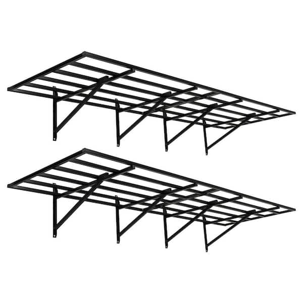 2-Pack, 75 in. W x 24 in. D Garage Wall Shelf, -200lb capacity. Foldable, wall-mounted with scratch-resistant