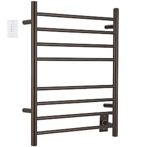 Prestige Dual 8-Bar Hardwired and Plug-in Electric Towel Warmer in Oil Rubbed Bronze with Wall Countdown Timer