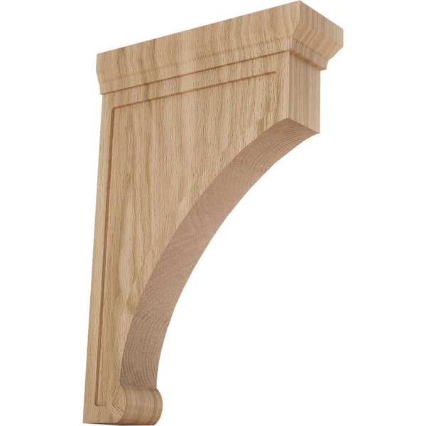 Ekena Millwork 2-1/2 in. x 12 in. x 8 in. Red Oak Extra Large Gomez Bracket