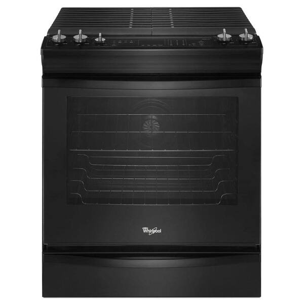 Whirlpool 5.8 cu. ft. Slide-In Gas Range with Self-Cleaning Convection Oven in Black