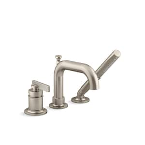 Castia By Studio McGee Single Handle Deck-Mount Bath Faucet with Handshower in Vibrant Brushed Nickel