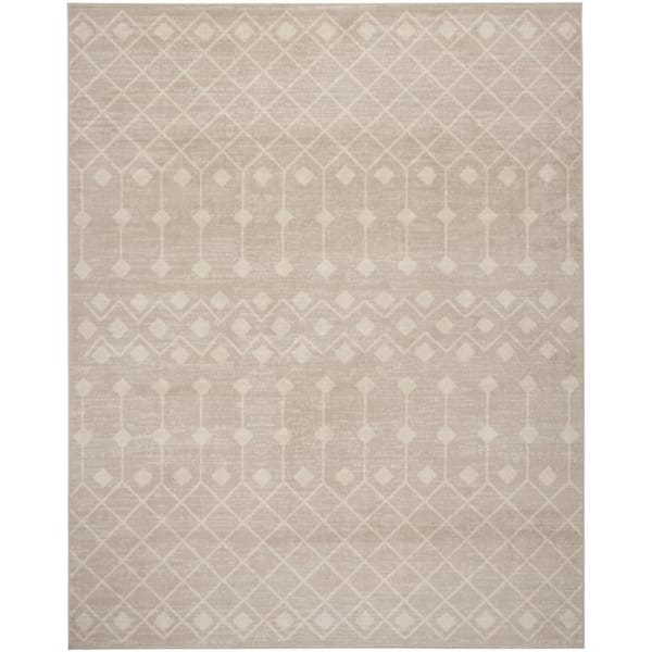 8 ft. x 10 ft. Beige and Ivory Moroccan Power Loom Area Rug