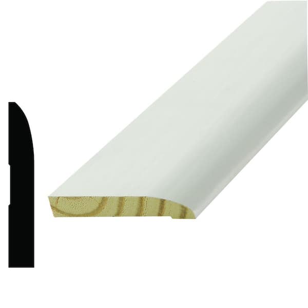 Alexandria Moulding WM 712 9/16 in. x 3-1/2 in. Primed Pine Finger-Jointed Base Moulding