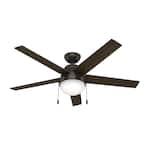 Hunter Anslee 52 in. LED Indoor Premier Bronze Ceiling Fan with Light ...