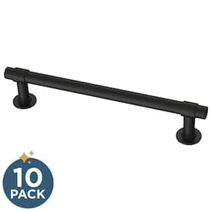 Straight Bar 5-1/6 in. (128 mm) Classic Matte Black Cabinet Drawer Pulls (10-Pack)