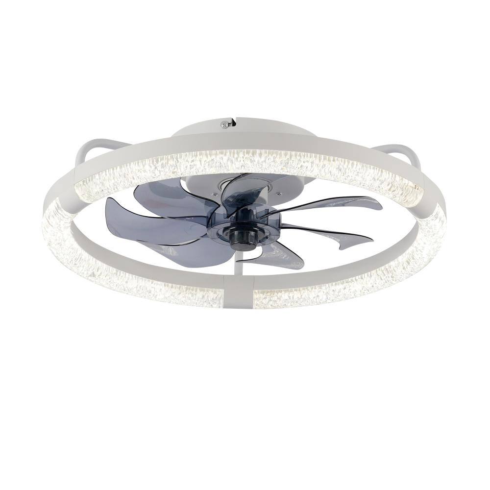 19.7 in. LED Indoor Flush Mount Modern Style White Ceiling Fan with Light Kit and Remote Control price history on PriceWatchPro