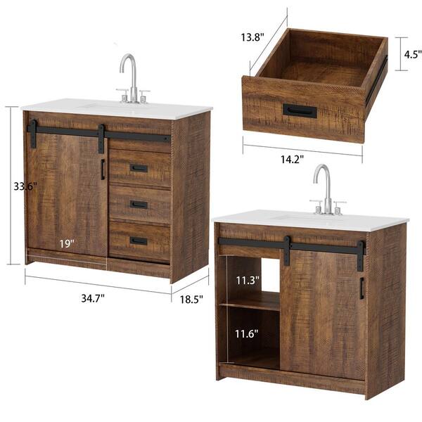 Bathroom Home & Living Sliding Door Bathroom Vanity w 3 drawers ...