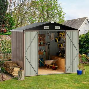 Outsunny Width in 7.9 ft. W x 9.2 ft. D Metal Shed with Double