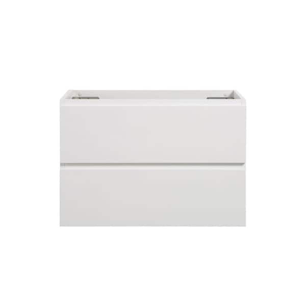 Unbranded 24 in. Floating Bath Vanity Cabinet without Top in White Pre-assembled with 2 Drawers