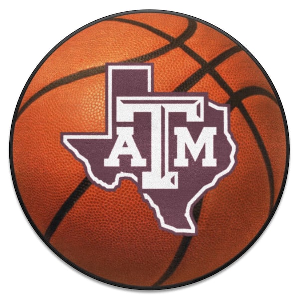 FANMATS Texas A&M Aggies Orange 2 Ft. Round Basketball Area Rug 35859 ...