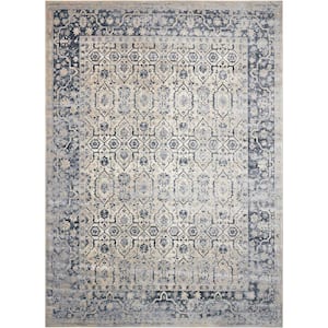 Malta Ivory/Blue 4 ft. x 6 ft. Traditional Area Rug