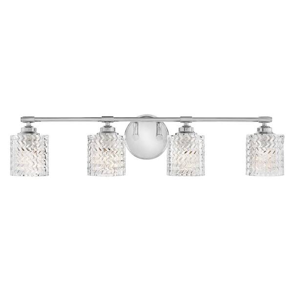 HINKLEY - Elle 32.0 in. 4 Light Chrome Vanity Light