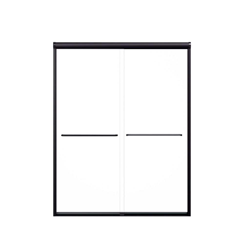 60 in. W x 72 in. H Semi-Frameless Double Sliding Shower Door in Matte Black with Clear Tempered Glass, Bypass Design price history on PriceWatchPro
