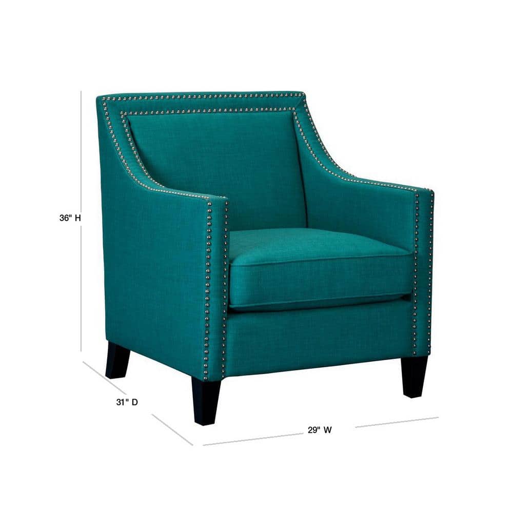 Heirloom Teal Transitional Wood Accent Chair