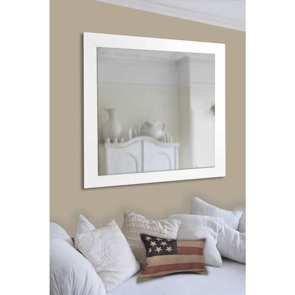 Unbranded Medium Rectangle Satin White Modern Mirror (40 in. H x 30 in. W)