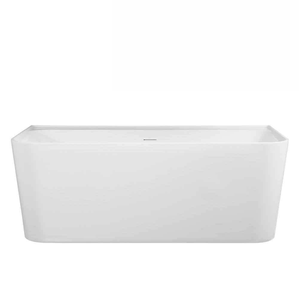 Streamline 55 In. X 30 In. Acrylic Freestanding Soaking Bathtub In ...