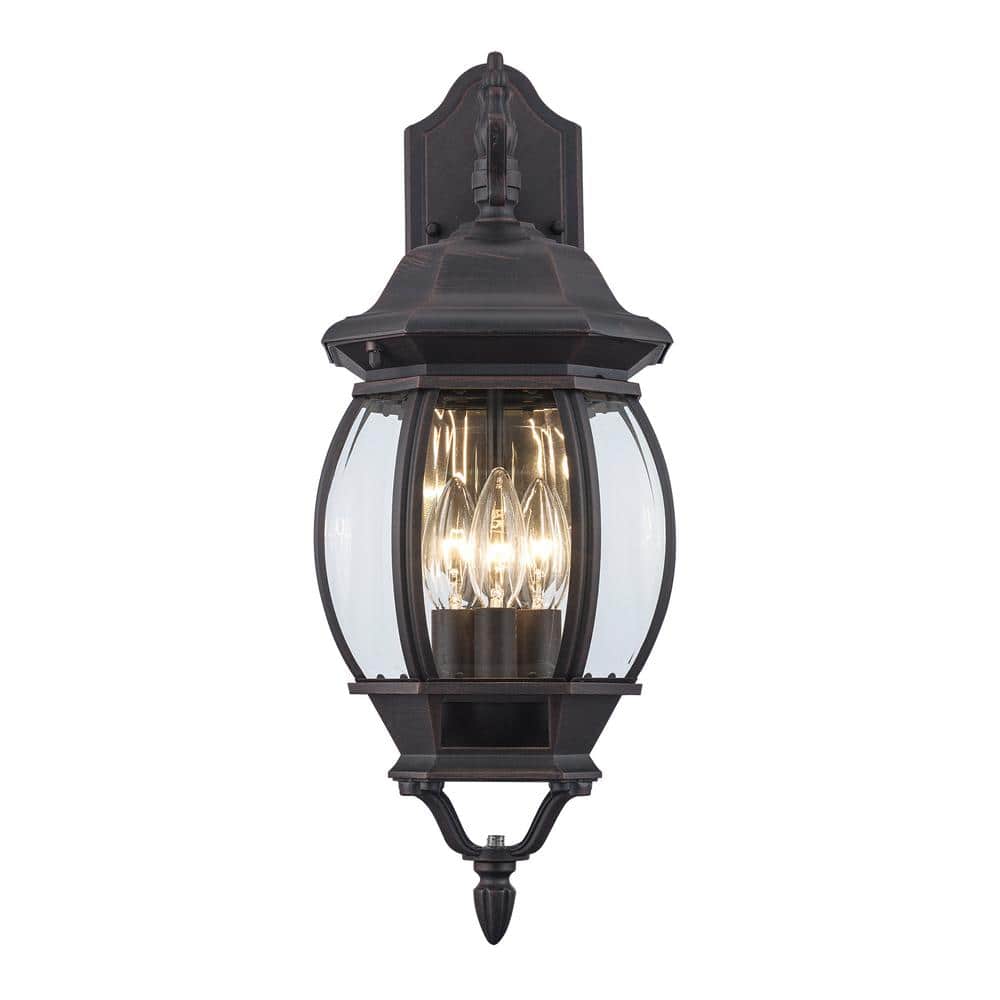 Rustic Tuscany Inspired Brown Lantern Wall Sconce