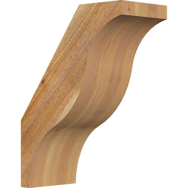 Ekena Millwork 6"W x 12"D x 16"H Funston Rough Sawn Knee Brace, Western Red Cedar