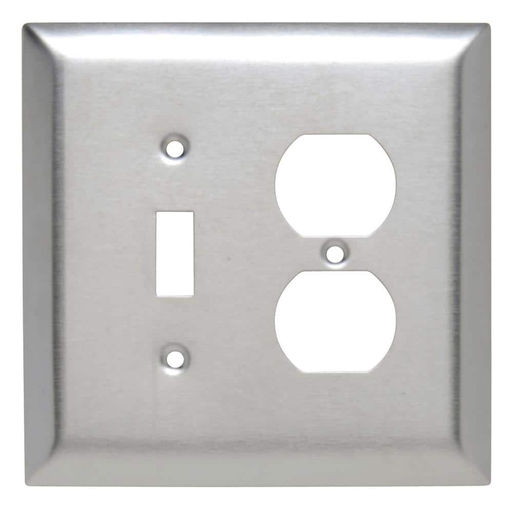 Pass & Seymour 302/304 S/S 2 Gang 1 Toggle 1 Duplex Oversized Wall Plate, Stainless Steel (1-Pack) price history on PriceWatchPro