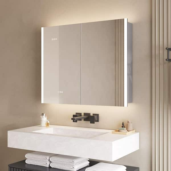 Sense Bathroom Storage Cabinet with Mirror Matte White