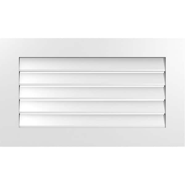 Ekena Millwork 34" x 20" Rectangular White PVC Paintable Gable Louver Vent Functional