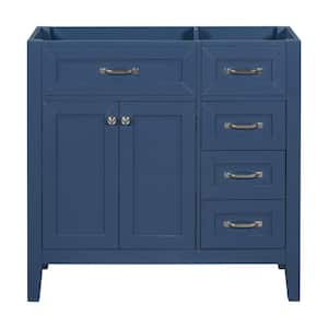 36 in. W x 17.7 in. D x 35 in. H Bath Vanity Cabinet Without Top with Drawers in Blue