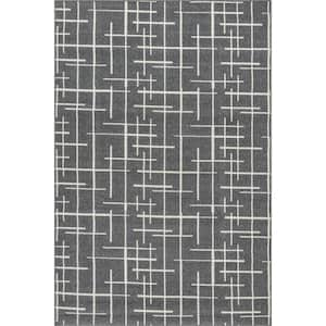 Mimi Modern Stitch Gray 4 ft. x 6 ft. Area Rug