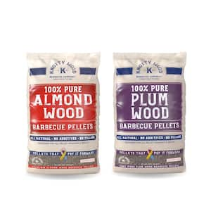 20 lbs. 100% Pure Almond Wood and Plum BBQ Wood Pellets (2-Pack)