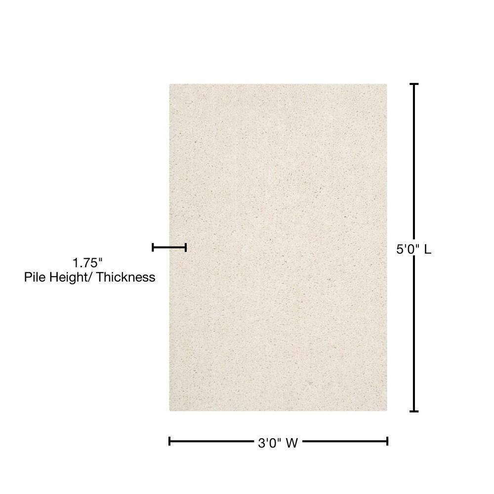Ivory Tufted Handmade Non-slip Shag Area Rug 3' x 5'