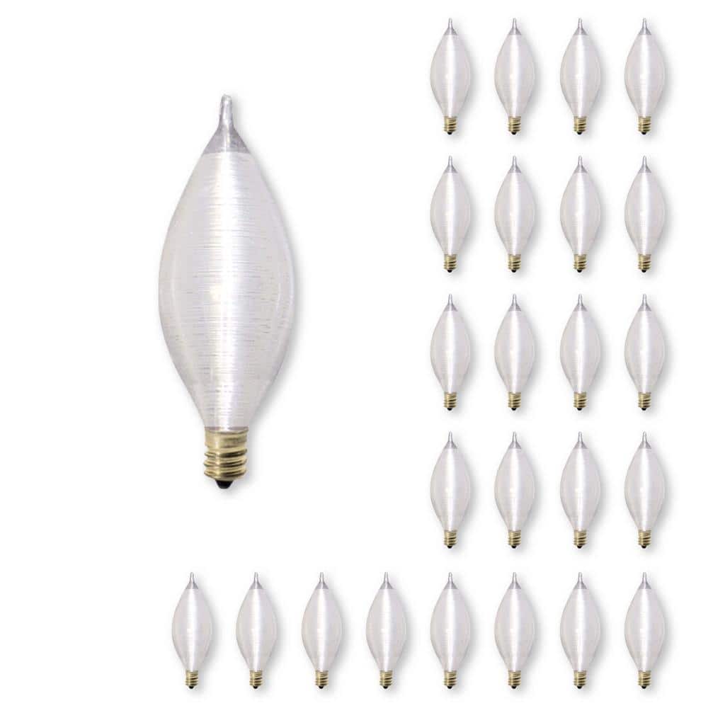 25-Watt C11 (E12) Candelabra Screw Base, Dimmable Satin Finish Incandescent