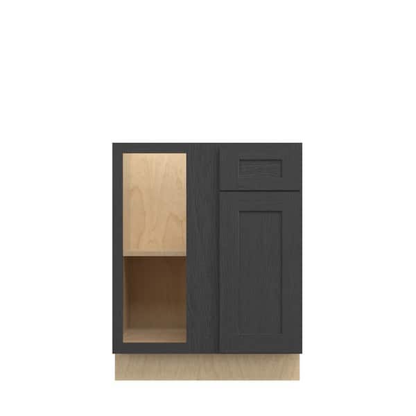 Kunal Kitchens Jamestown Recessed 27 in. W x 34.5 in. H x 24 in. D in Espresso Plywood Assembled Corner Blind Base-Left