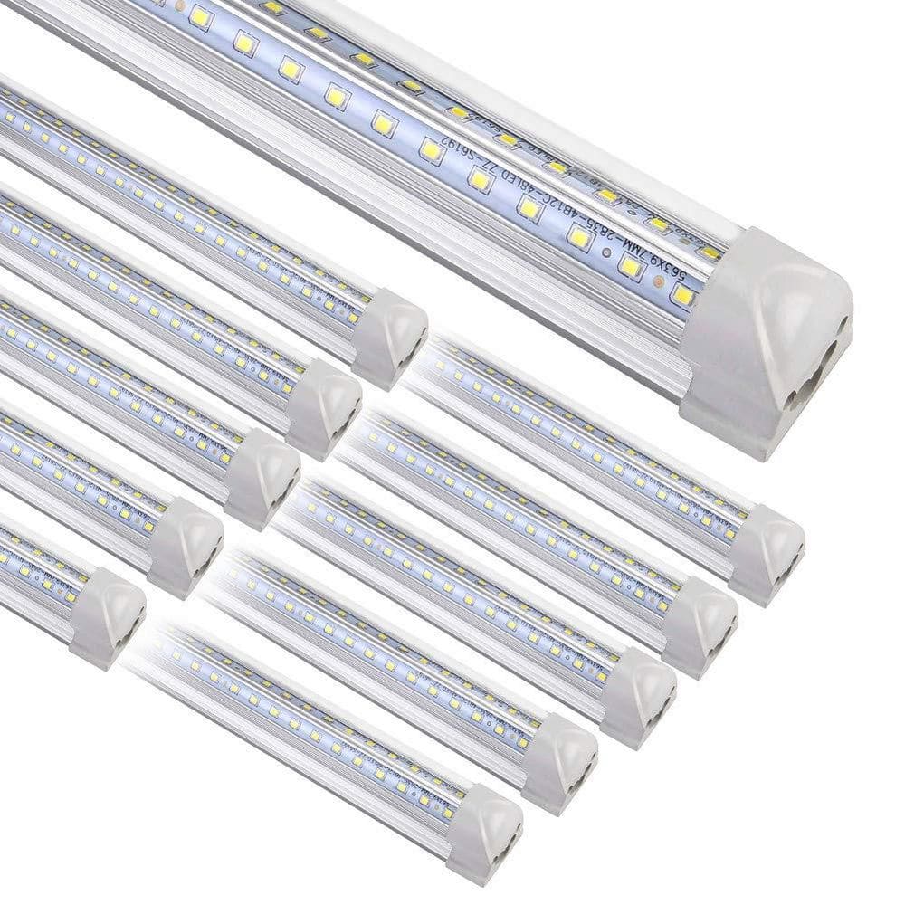 10-Pack 8 ft. 72-Watt T8 LED White Shop Lights for Garage Warehouse, 9500LM 6500K High Output Clear Cover, Plug and Play price history on PriceWatchPro
