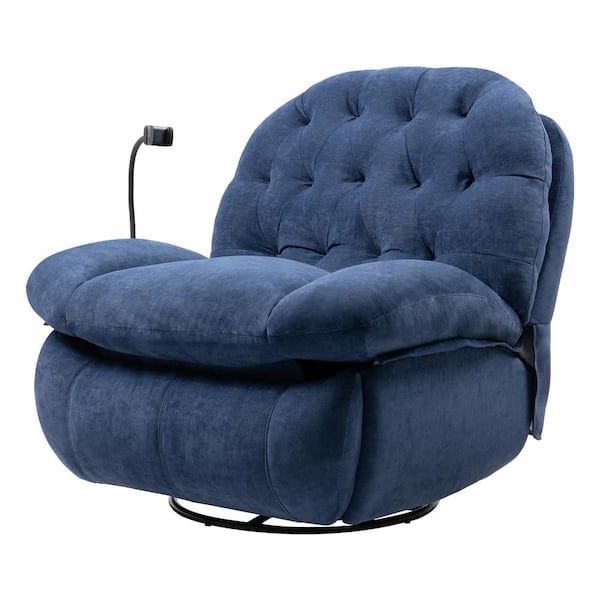 Unbranded Blue Single Manual Swivel Rocker Recliner Chair Massage Chair, Power Lift Recliner Chair
