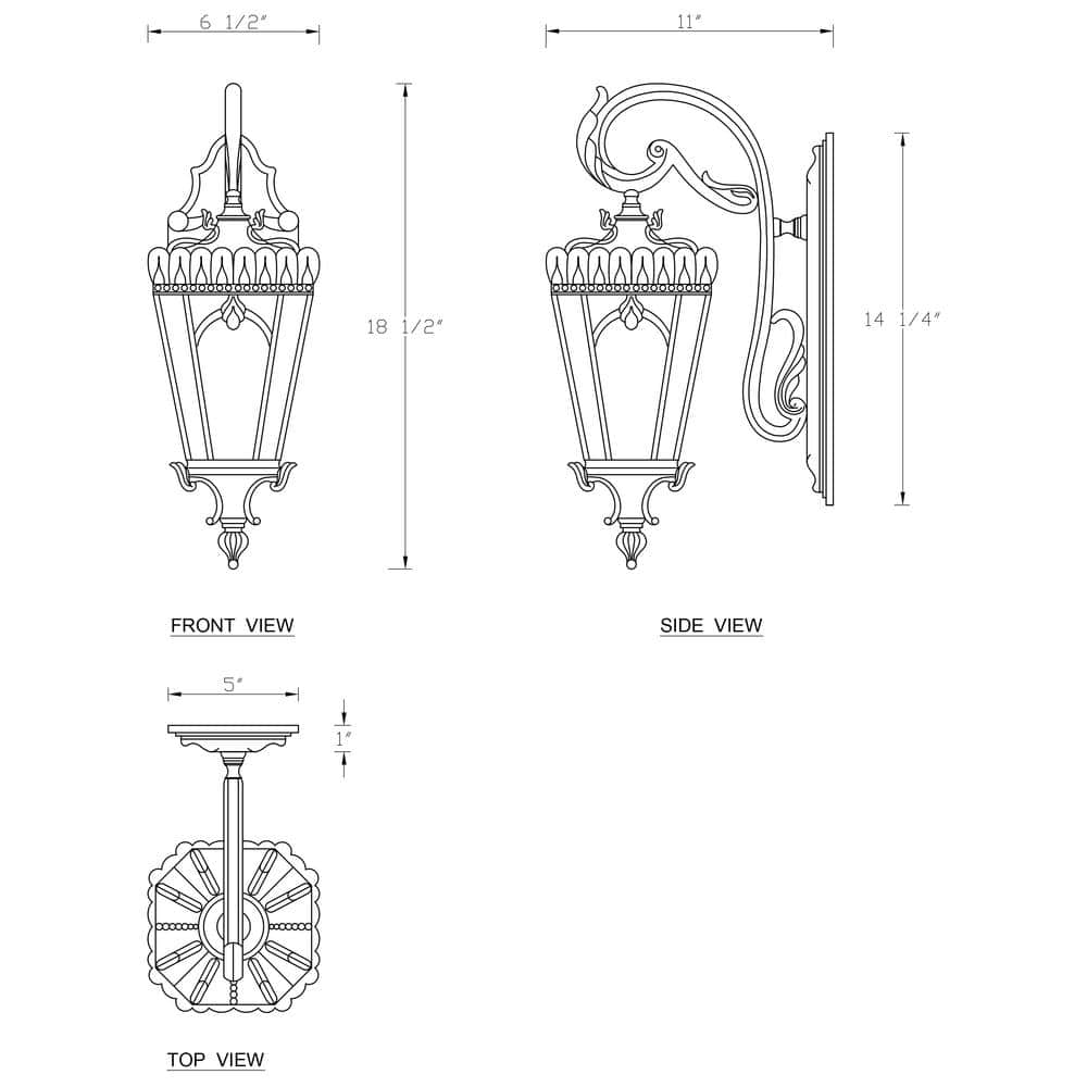 Matte Black Die-Cast Aluminum Outdoor Wall Lantern with Clear Glass