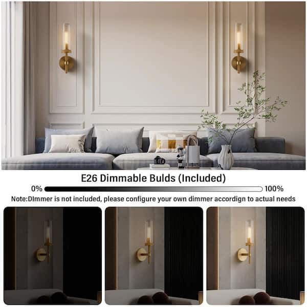 Wall Sconces Set Of Two, Gold Modern Knurled Sconce Wall Lights